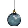 XIRYTU-H 15cm Lampada a Sospensione Sferica in Vetro Industriale D'epoca, Lampadario da Soffitto E27, Finitura Oro e Paralume in Vetro Ondulato, Plafoniera Per Sala da Pranzo (Blu scuro, 15cm)