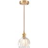 iDEGU Lampada a Sospensione Vintage in Vetro, 12 cm Retro Lampadario Paralume in Vetro Mini Plafoniera E27 Moderna Illuminazione da Soffitto Deco Lampada per Corridoio Cameretta Bagno (Trasparente)