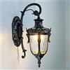 Mengjay Trade Applique da esterno antica E27 Lampada da giardino Applique da parete antica retrò con copertura per lampada in vetro Lampada da esterno Porta impermeabile Balcone Villa
