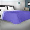 Viterbo Biancheria - Copriletto Matrimoniale Estivo e Primaverile Leggero, Trapunta Estiva Matrimoniale Double Face, Trapuntino 250x250cm Made in Italy (Viola/Lilla)