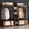 angrounps Stand Appendiabiti in Legno, Multifunzionale Appendiabiti Portatile, Armadio Aperto Appendiabiti, Appendiabiti da Terra in Bamboo per Vestiti Cappelli Scatola per Scarpe,L130CM
