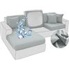 BXFUL Copriseduta Divano Elasticizzato Ice Silk Impermeabile Alta qualità Copricuscino Morbido Protezione del Cuscino Sedile del Divano Lavabile (Grande chaise longue,Grigio)