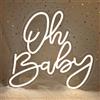SONGYUNEON Oh Baby Insegna al neon, luce al neon a LED per festa di nascita, decorazione da parete per feste di compleanno, luce bianca calda, dimmerabile, alimentazione USB (36,1 x 32,8 cm)