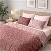 Sono a casa Set Copripiumino Matrimoniale, Microfibra Stampata, Vice Rosso | 1 lenzuolo a sacco di 250 x 200 cm con risvolto di 40 cm e 2 federe di 50 x 80 cm con chiusura a sacco di 20 cm