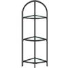VASAGLE Libreria Angolare a 3 Livelli, Scaffale Porta Piante, Scaffale da Bagno, Vetro Temperato, Struttura in Acciaio, Stile Moderno, per Soggiorno, Cucina, Nero Classico LGT811B61