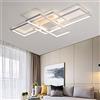 XIANHE Plafoniera LED Soffitto Moderno Lampade da Salotto Dimmerabile con Telecomando, 80W Creativo Rettangolare Design Lampadario Per Soggiorno Camera da letto Corridoio Cucina Ingresso (Bianco)