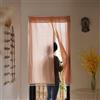 A.Monamour Tenda Semi Oscurante con Spacco Centrale in Cotone a Righe Decorativo con Nappine Tessuto Spesso Tende a Pannello Porta Finestra per Camera da Letto Soggiorno Cucina, 1 Pezzo, arancione