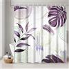 Uiiooazy Tenda Doccia Antimuffa, Tenda da Doccia 180x180cm Viola Tropicale Foglie di Palma Giungla Tende da Bagno Tessuto Lavabile Impermeabile Poliestere Tende per Vasca da Bagno con 12 Anelli