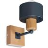 alfalux Applique Da Parete Interno Senza Interruttore A Corda Lampada Da Parete LED In Metallo E Legno Per Soggiorno Camera Da Letto WAND-AN10x10BU Antracite