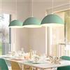 maolo Lampada a Sospensione Moderna a Cupola Ø35 cm | Attacco E27 | Altezza Regolabile Fino a 100 cm | Interno Oro Nero Opaco | Illuminazione da Soffitto per Cucina Salotto Bar (Verde)