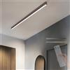 TZSMUM LED Pranzo Plafoniera con Telecomando Moderno Lampada da Soffitto 2700K-6500K Dimmerabile Plafoniere Legno Design Lineare Plafoniera Soggiorno Camera da Letto Cucina Sala Ufficio (Legno Scuro,100cm)