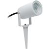 Planetitaly Faretto SPOT picchetto orientabile IP65 LED GU10 8W segnapassi bianco nero corten impermeabile luci giardino alberi 230V (Colore Bianco, Luce 3000K)