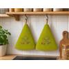 Corredocasa Set 2 Strofinacci Cucina Spugna 70cm, 100% Made in Italy - Canovacci da Cucina di Alta Qualità e Massima Asciugatura con comodo Appendino - Set di Stracci Rotondi (Verde Fiori)
