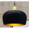 bamyum Plafoniera Nero-Or Lampada a Sospensione I Kreis I Diametro 30 cm E27 Industriale in Metallo in Vintage