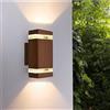 Mengjay Lampada da Parete Esterno Impermeabile IP54, GU10 Alluminio Up Down Lampada da Parete Esterni, Applique Moderna, Luce Esterno per Esterno Muro Portico Corridoio Terrazza (Marron)