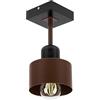 alfalux Lampada A Sospensione Lampada Da Soffitto LED Con 1 Paralume In Metallo E Legno Per Soggiorno Camera Da Letto Cucina Stile Moderno BR10x10SC