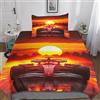 DAFUfbw Ferrarii Racing Set Di Biancheria Da Letto Single（135x200cm）, Lussuoso The Setting Sun Formulaone Bedding Set Soft Microfiber Set Copripiumino Con Federe