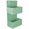 VIRSUS 1 Portaoggetti in Tessuto, Trama intrecciata a 2 Piani, misura 25x15x46 cm, Tasche portatutto, occhielli per sostegno a parete, mensola per accessori bagno Vari Colori (verde shabby) - 1630C