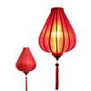 Art Saigon Lampione Asiatico in Seta Rosso G - Diametro Ø 33 cm - Lanterna di Hoi An in Tessuto, Bambù e Legno - Artigianato e Decorazione del Vietnam (Ref. G25-R)
