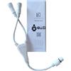 Luccika Multiconnettore Sdoppiatore per Stringhe e Stalattiti a LED, Cavo in Gomma Naturale Bianco 2x1mm, Connettori con Guarnizioni, per Uso Esterno, IP44, Professional Line (2 Uscite)
