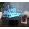 Optechvisual Lampada LED personalizzata per camion - regalo per camionisti - Luce notturna con incisione - Truck LED Luce con nome - Decorazione per camionisti e camionisti - Idea regalo per
