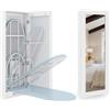 Organizedlife Slim Wall Mounted Ironing Board Cabinet, base in metallo girevole a 180° e specchio, asse da stiro pieghevole per biancheria, nessun montaggio richiesto, salvaspazio