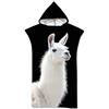 DOTBUY-SHOP Telo Mare con Cappuccio per Adulto, DOTBUY Estate Poncho con Motivo Divertente Alpaca Asciugamano da Bagno in Microfibra Telo per Sport,Spiaggia, Nuoto,Surf (75x110cm,D)