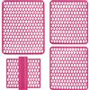 SaRani Set Tappeti Lavello 4 Pezzi Salva Lavandino Parabordo Scolapiatti Colorati Gomma (Fucsia)