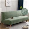 Surwin Copridivano Senza Braccioli 2/3 Posti Elasticizzato Jacquard Impermeabile Antimacchia Fodera per Divano Letto Antiscivolo Lavabile Pieghevole Clic Clac Copri Divano (160-190cm,Erba Verde)