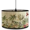 FANSU Paralume E27 Vintage Paralume in Bambù Modello Lampadario Copertura Lampada Accessori Luce Sostituibile Lampada Tavolo Lampada Comodino Paralume a Tamburo (fenicottero,30x20cm)