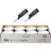 EDZARD Wenzel Maxilights - Confezione da 16 lumini maxi in alluminio, colore bianco, diametro 58 mm, altezza 22 mm, senza profumo, più 2 mini accendini da 11 cm