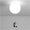 BESTWALED G9 Lampadina Lampadario Ø20CM Panda Plafoniera Stanza Dei Bambini Palloncino Sospensione Ragazzo Ragazza Cameretta Lampada Pendente Vetro+Resina Decorare Illuminazione Per Interni,A