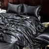GENPICONG Set di Biancheria da Letto in Seta con Copripiumino, Lenzuolo, Federa, Lenzuolo in Raso di Lusso, Tinta Unita, King Size, Queen Size, Full Size, Twin Size