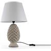 Gicos Lampada lumetto forma pigna con base in ceramica colore tortora cappa bianca 52CM cm attacco lampada E14 TOR-830747