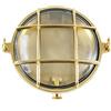 Foresti & Suardi Lampada Rotonda in Stile Marinaro da imbarcazione in Ottone Lucido, ø 155 mm, IP 54, per Attacco E14 (Vetro Trasparente)