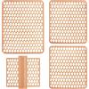 SaRani Set Tappeti Lavello 4 Pezzi Salva Lavandino Parabordo Scolapiatti Colorati Gomma (Pesca)