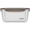 CANDL Cuitisan (Flora) contenitore ermetico per alimenti in acciaio inox con coperchio con chiusura a clip, adatto a forno e microonde, EC7-SS11, rettangolare (25,9cm x 19,5cm x 12,1cm /3600ml)