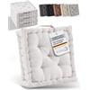 Beautissu Set di 4 cuscini da pavimento in cotone per sedia da interno | 40x40cm naturale materasso spesso 8cm 100% con maniglia da esterno Cuscino seduta Mila
