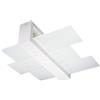 SOLLUX lighting Feniks 2 Lampada da soffitto | Elegante alloggiamento in legno + combinazione di paralume in vetro | Lampadina E27 sostituibile, 2 x 60 W | Bianco, 43 x 43 x 12 cm