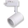 damastoreitalia Faretto Track Light per Binario Monofase GU10 Nero Orientabile in Alluminio per Illuminazione Interni (Bianco)