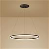 GESMOS Anello Singolo LED Lampada A Sospensione Nordico Moderno Cerchio Lampadario Regolabile Lampade Sospeso Per Soggiorno Isola Cucina Tavolo Da Pranzo(40CM 25W,Brown, Stepless Dimming)
