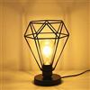 ChaoZan Lampada da tavolo retrò,E27 con interruttore sul cavo abat-jour da comodino in metallo nero opaco,Lampada da terra Gabbia di diamanti,lampada da lettura vintage industriale（No lampadina ）