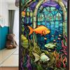 WAZUBC 2 Pezzi Pellicola per Finestre in Vetro Colorato, 45 x 100cm Pellicola Adesiva Statica in PVC Opaca per Privacy su Vetri delle Finestre, Soggiorno, Decorazione Casa Feste (Stile I)