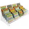 DesignPlex Espositore gratta e vinci da banco in plexiglass trasparente a 20 tasche Misure: 48.5 x 22 x H16 cm