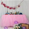 MYMM 6ft / 182cm Rosa Gonna da Tavolo, Garza da scrivania in Tulle Romantico, Decorazione da tavola, tovaglia da Tavolo per Tutu con Fiocchi di Neve, per Shower, Matrimonio, Compleanno,Natale