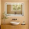CLP Specchio da bagno con illuminazione Jaffrey, specchio antiappannamento, orientamento orizzontale e verticale, specchio a parete dimmerabile, Dimensione:50x70 cm