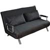 ITALFROM - Divano Letto 2 Posti (153x69x82cm) Divano Letto Matrimoniale Salvaspazio a Scomparsa, Due Posti con Telaio Solido in Acciaio con Imbottitura Comoda (Nero)