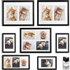 bomoe Cornice multipla per foto Galeria - cornice per foto - Cornici portafoto Collage - cornici foto multiple da parete in legno - portafotografie (Set di 7 10x15, 13x18 & 9x13 (14 Foto), Nero)