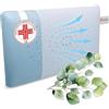 BELTALIA Cuscino Cervicale Memory Foam Aromaterapico - Dispositivo Medico Classe 1 Detraibile - Traspirante con Fori Surround - Fodera Jersey - Made in Italy - (Eucalipto Jersey, 73x43 H14)