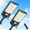 Bellanny Lampione Solare da Esterno 600W, Faro Led con Sensore di Movimento, 6500K Luce Stradale, IP65 Impermeabile Luci di sicurezza Pannello Solari per Giardino,Strada,Garage,Parcheggio,Cortile,2pz